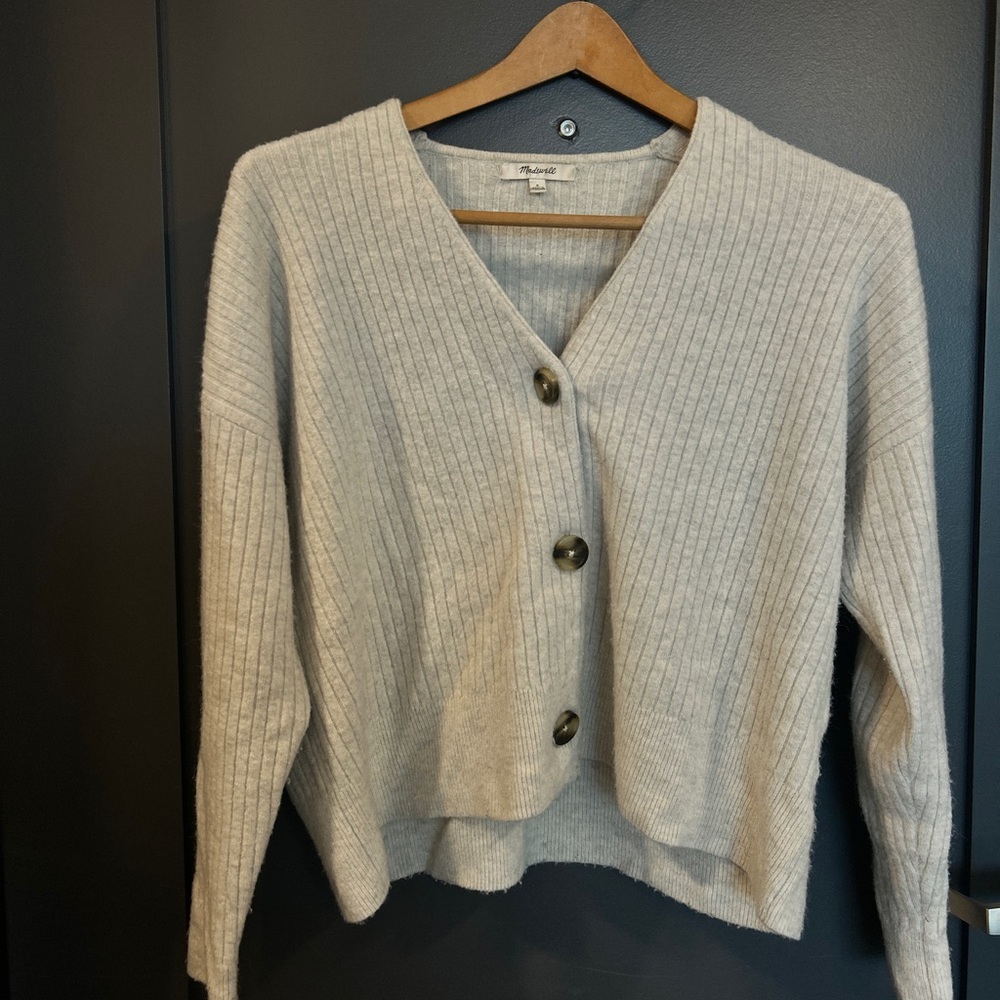 Madewell Cameron Ribbed Crop Cardigan